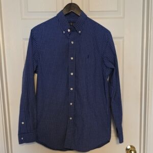 Polo by Ralph Lauren Men's Navy Blue Micro-Check Button-Down Shirt